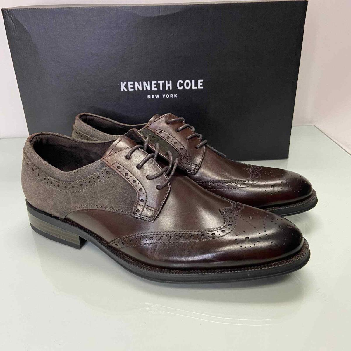 New Kenneth Cole Men`s 7.5 Brock Lace Up Wingtip Oxfords