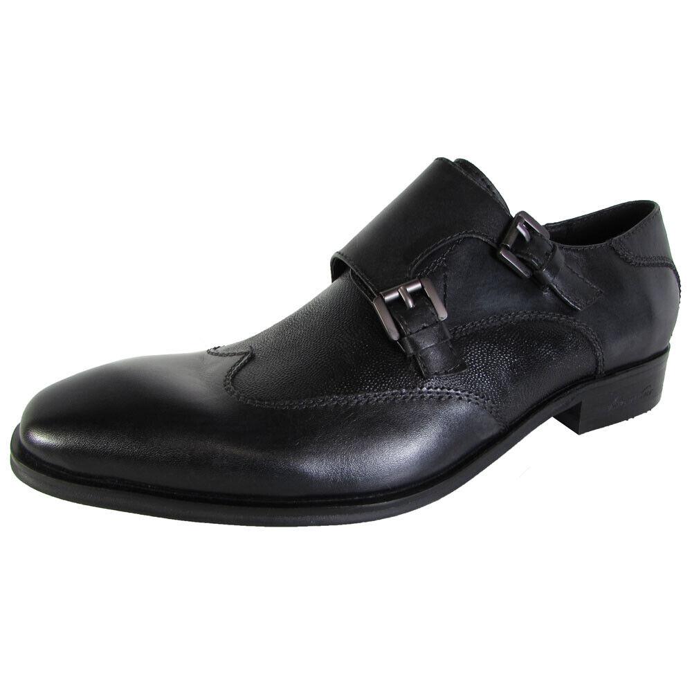 Kenneth Cole New York Mens Burning Oil LE Monk Strap Shoes Black US 11