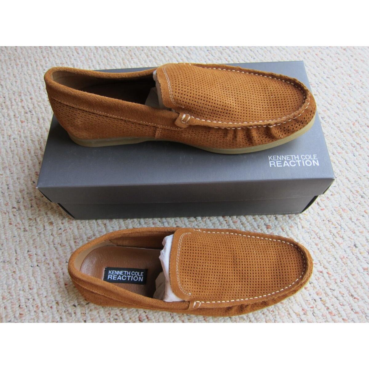 Kenneth Cole Reaction 11 M Brown Driver Moccasin Slip-on Suede Leather Shoes