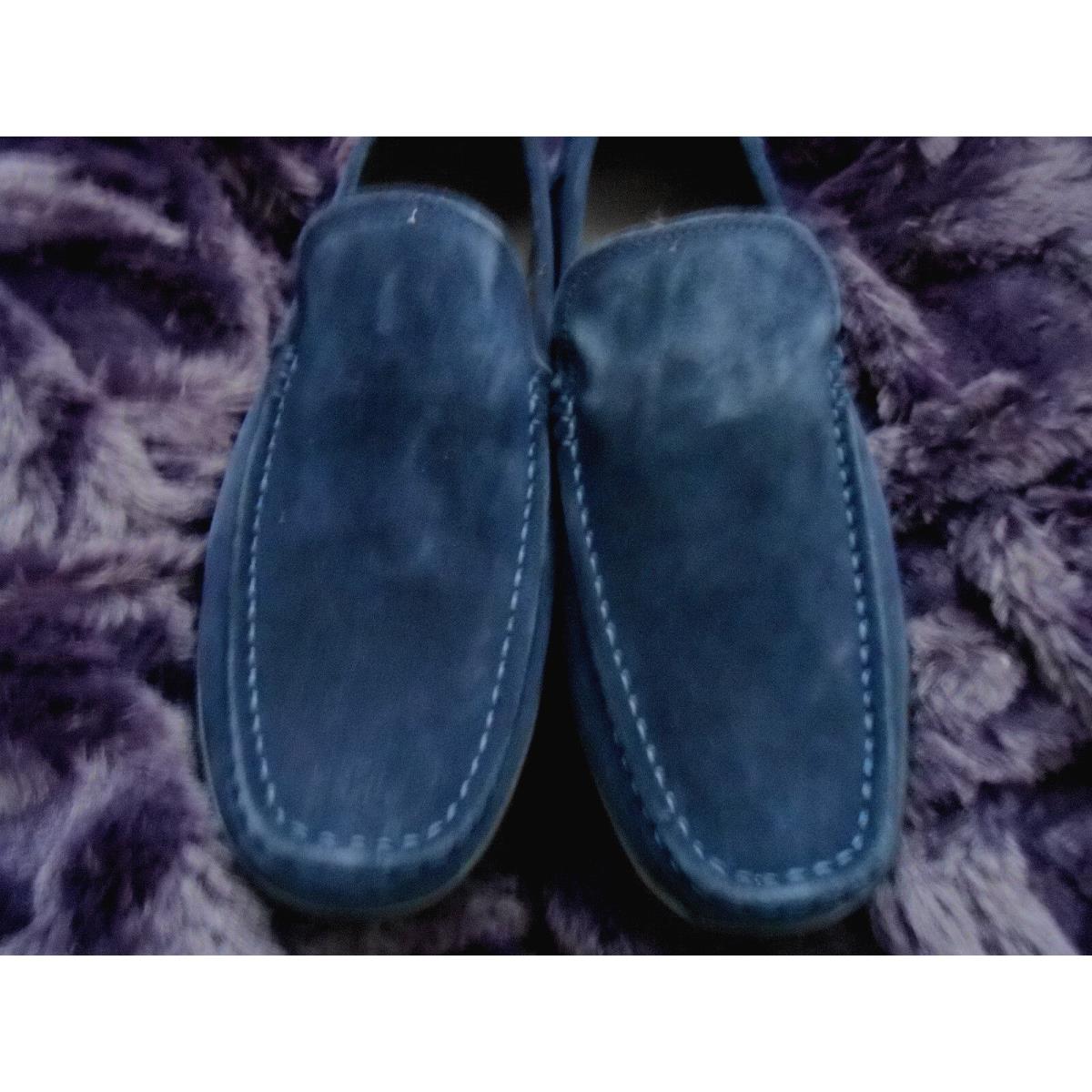 Men`s Kenneth Cole Size 10 Medium Slip On Deep Navy Blue Suede Shoes True Navy