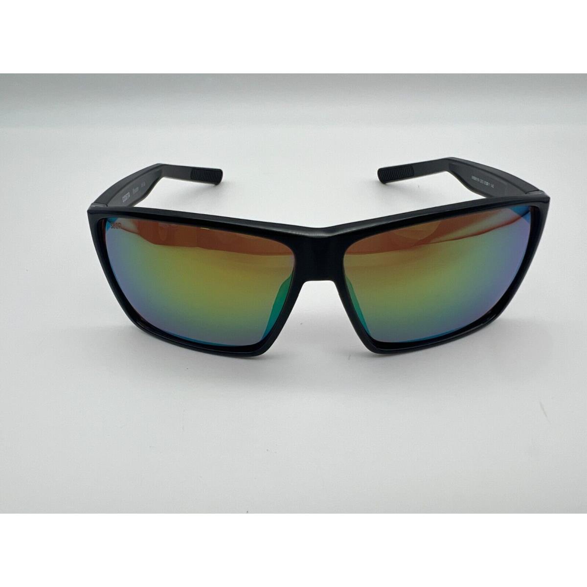 Costa Del Mar Rincon Polarized Sunglasses Shiny Black / Green Mirror 580P - Frame: Black, Lens: Green