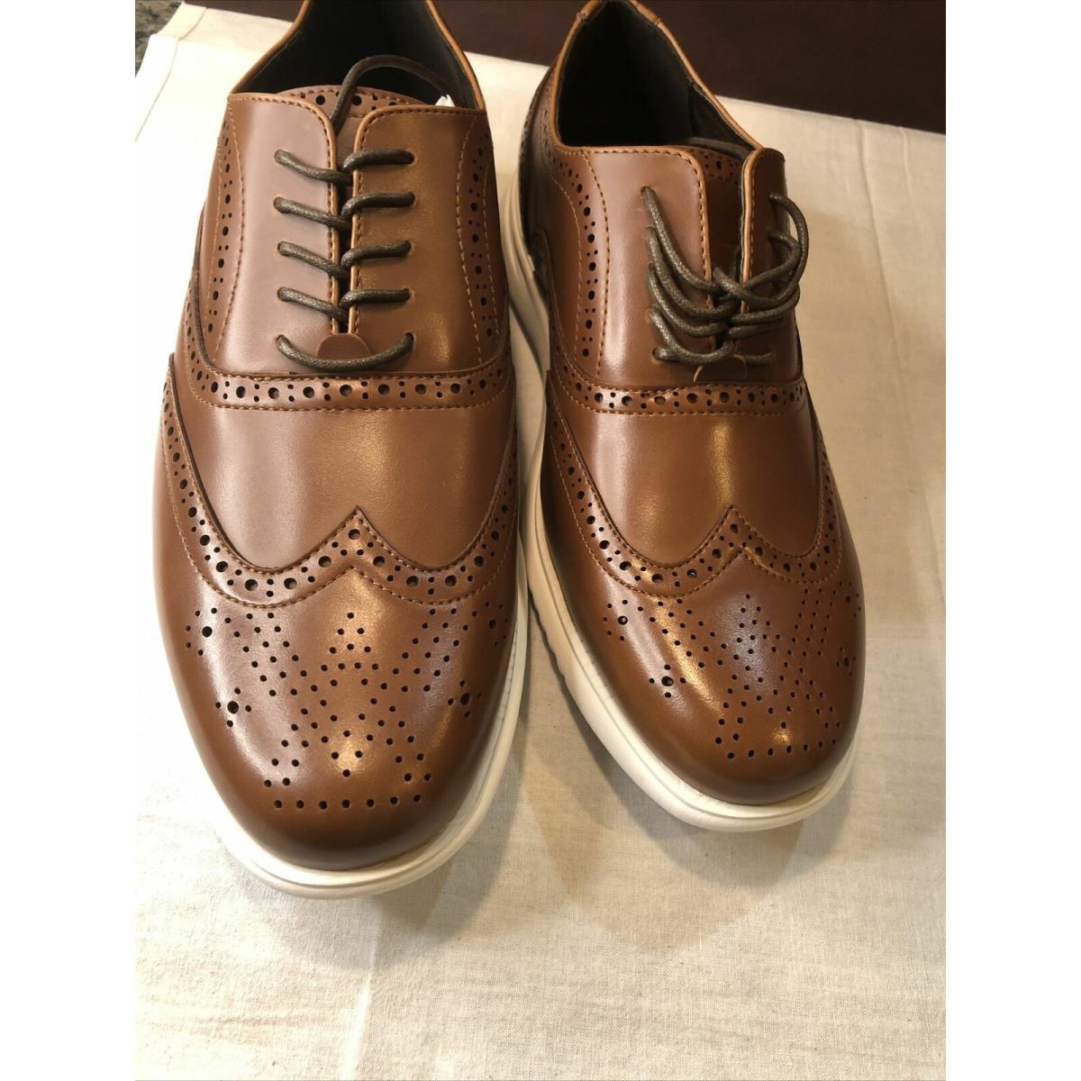 Kenneth Cole Men`s Nio Wing Lace Up Cognac Color Ankle-high Oxford Size 9M