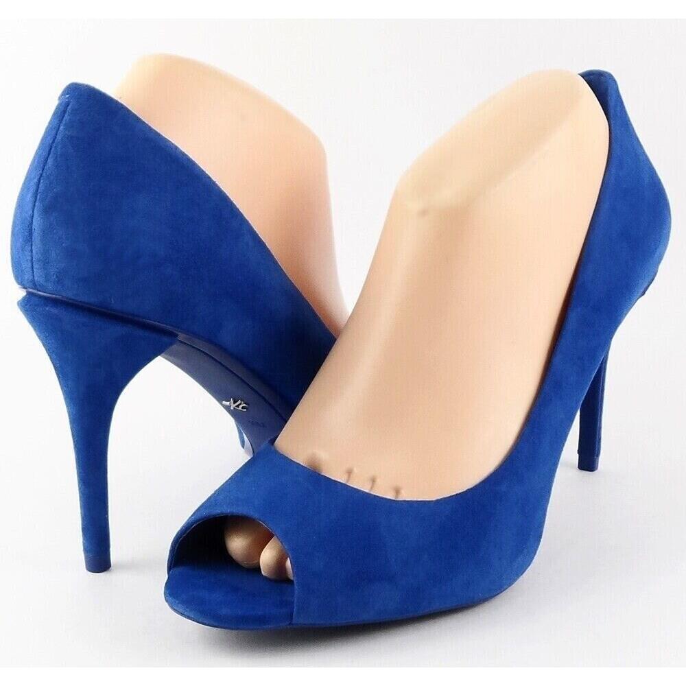 Kenneth Cole York Ingrahm Blue Suede Designer Open Toe Pumps 10 Eur 41