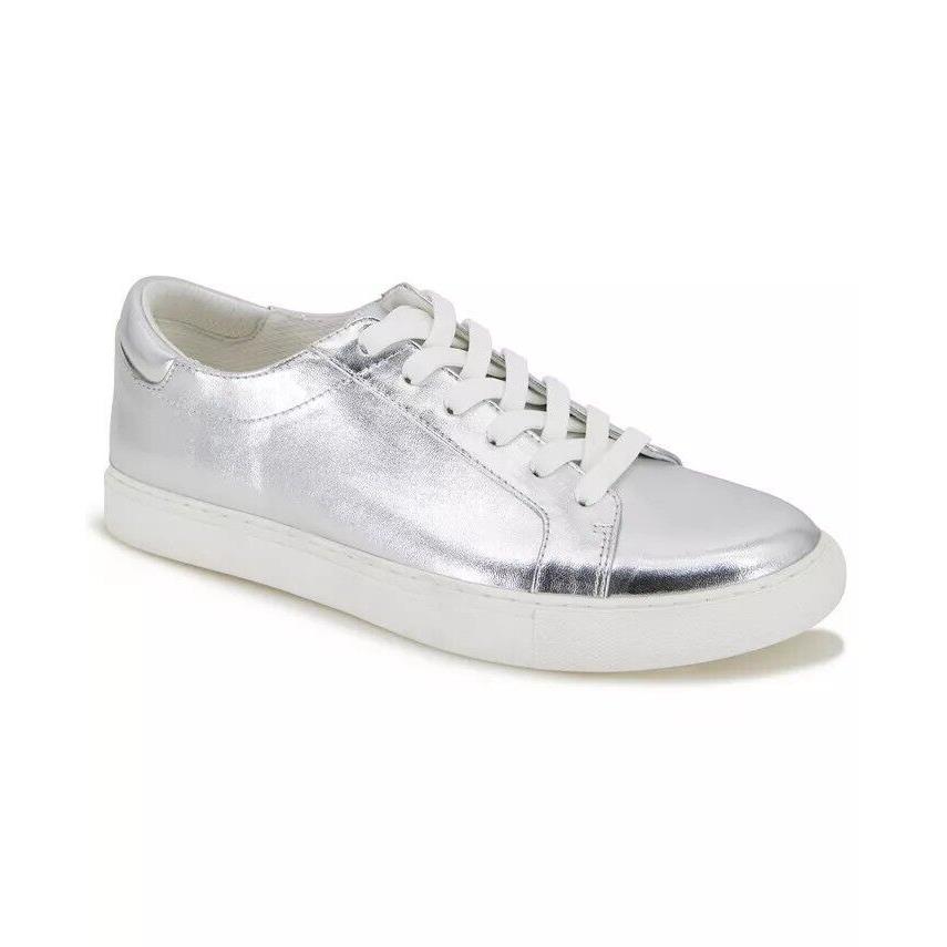 Kenneth Cole Women`s Kam Lace-up Leather Sneakers Silver Size 7