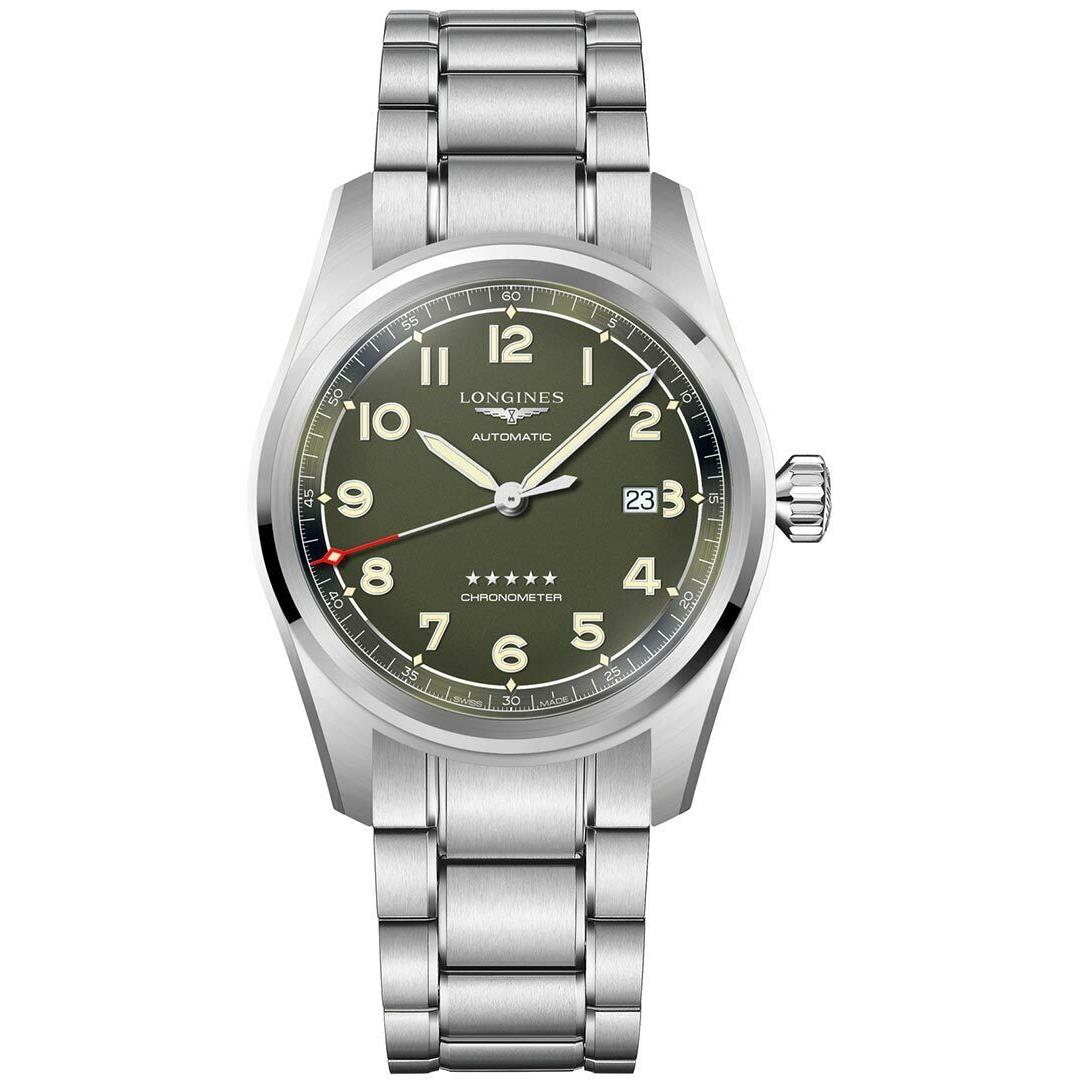 Longines Spirit Automatic Green Dial Steel Bracelet Men`s Watch L38114036