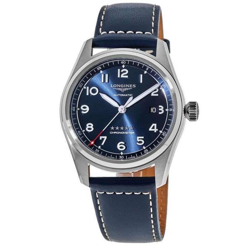 Longines Spirit Blue Dial Leather Strap Men`s Watch L3.811.4.93.0