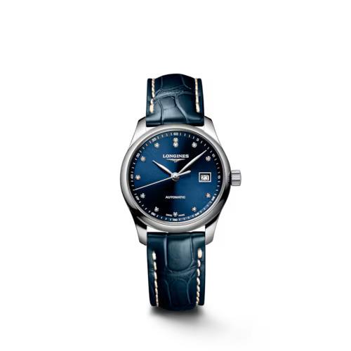 Longines Master Automatic 29mm Blue Dial Leather Strap Watch L2.257.4.97.0