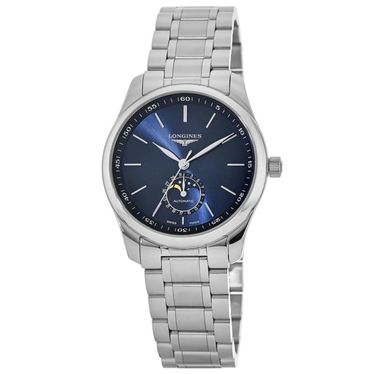 Longines Master Collection Sunray Blue Men`s Watch 40mm Moon-phase L2.909.4.92.6