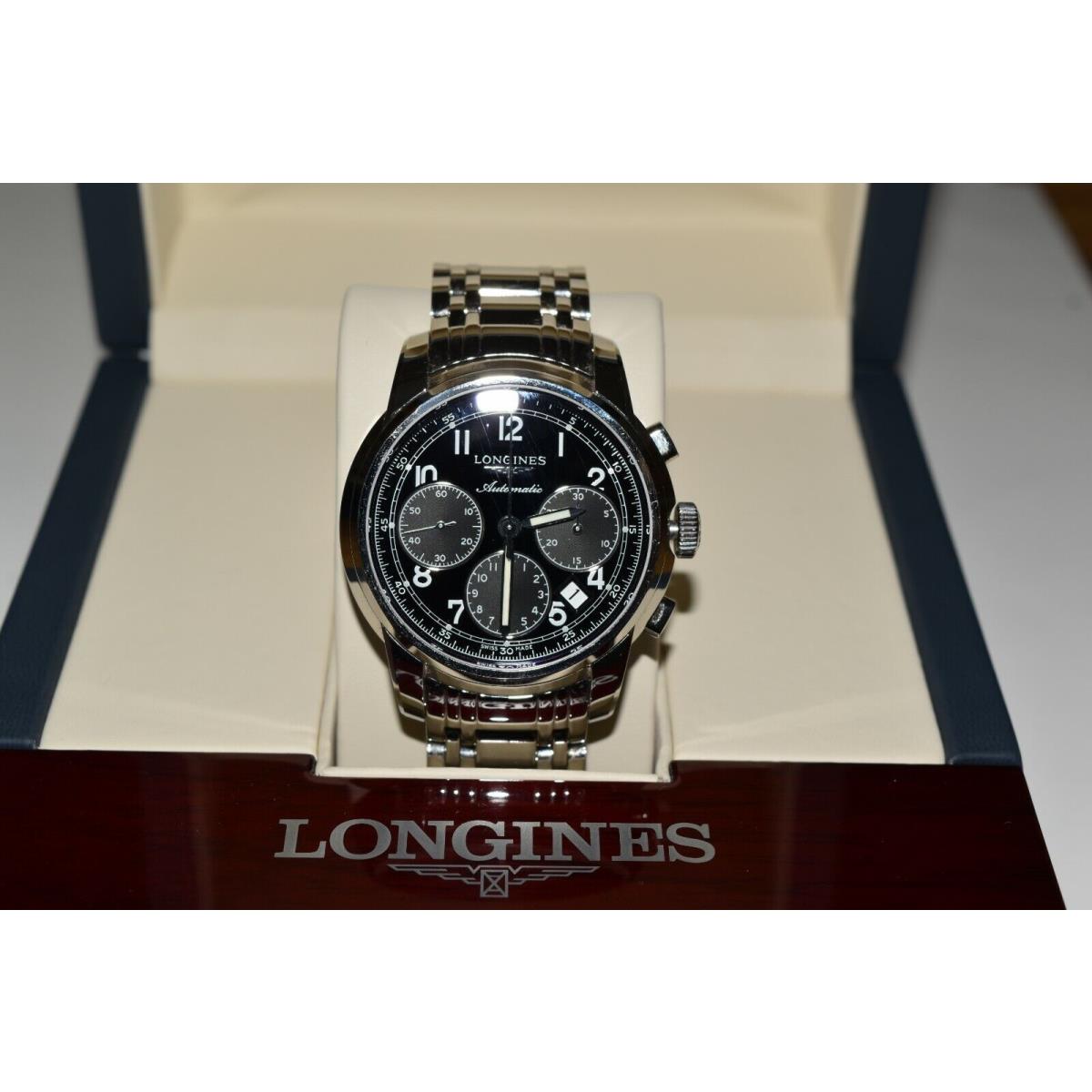 Longines Saint-imier Men`s Automatic Chrono SS Black Dial L26734786 Watch