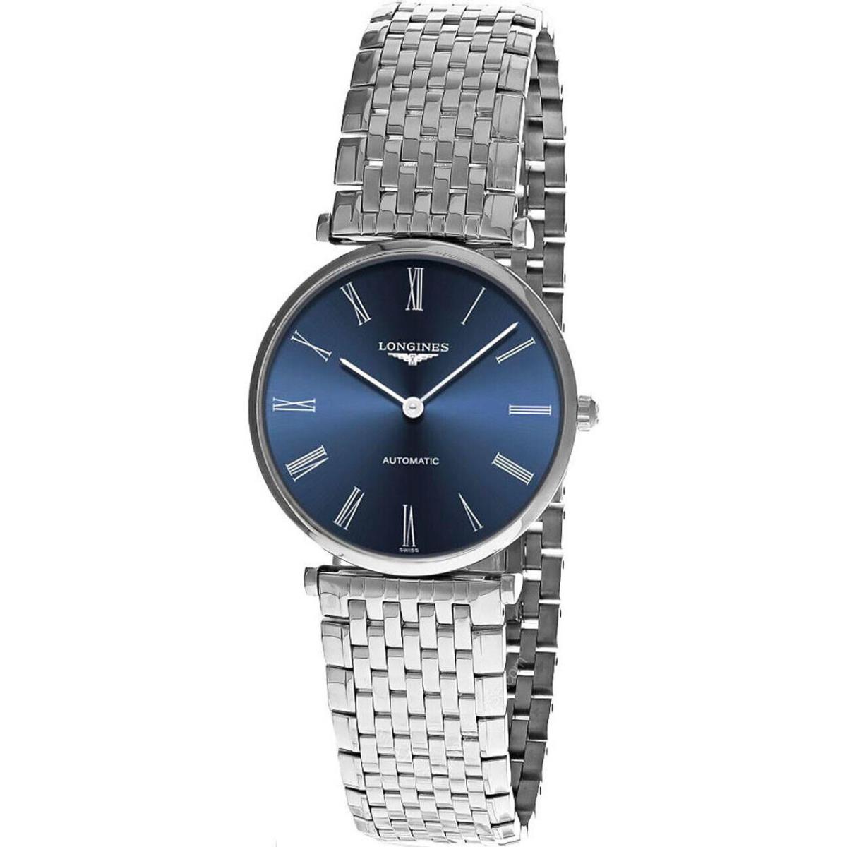 Longines La Grande Classique 36MM Auto Blue Dial SS Women`s Watch L4.908.4.94.6 - Dial: Blue, Band: Gray, Bezel: Gray