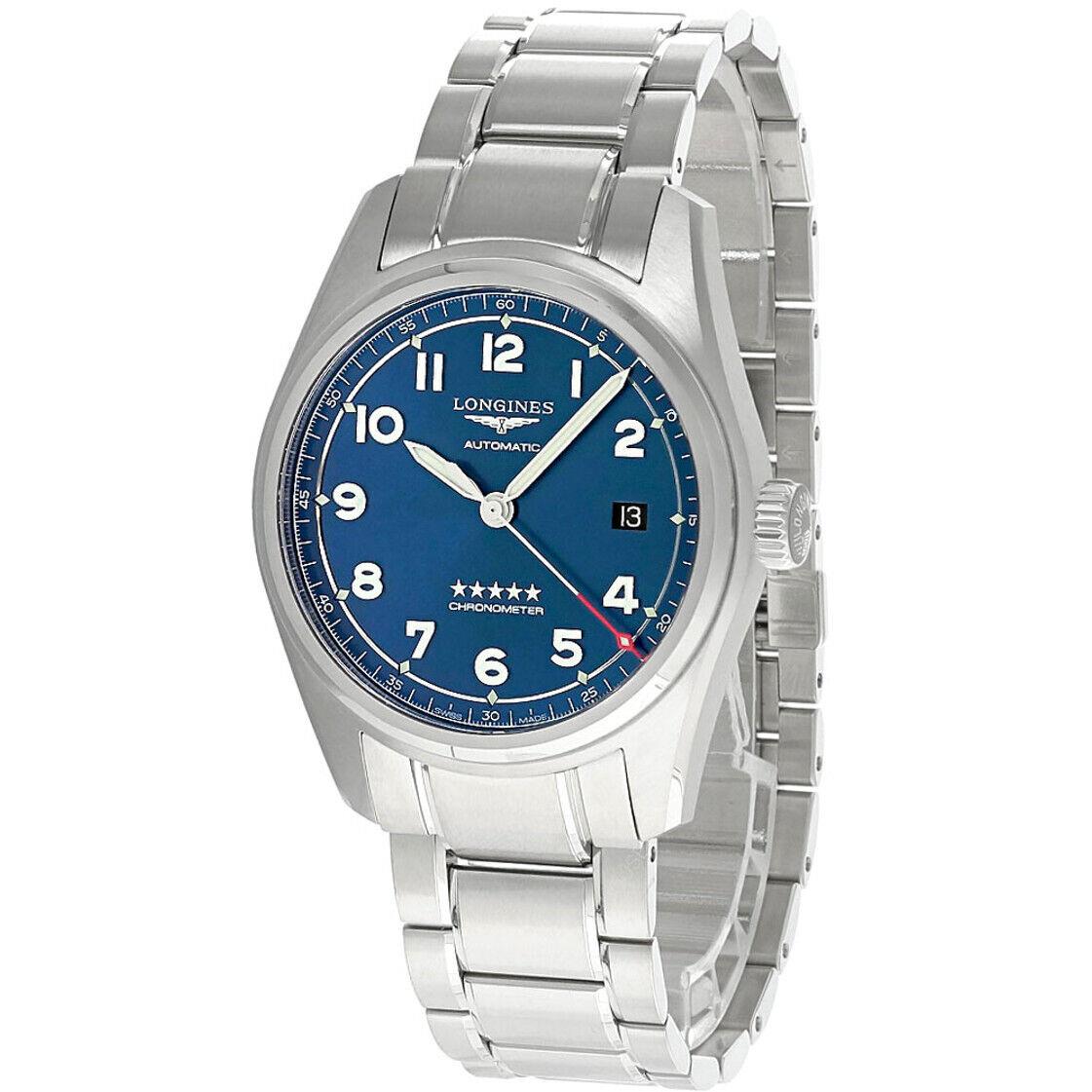 Longines Spirit 40MM Auto SS Sunray Blue Dial Men`s Watch L3.810.4.93.6