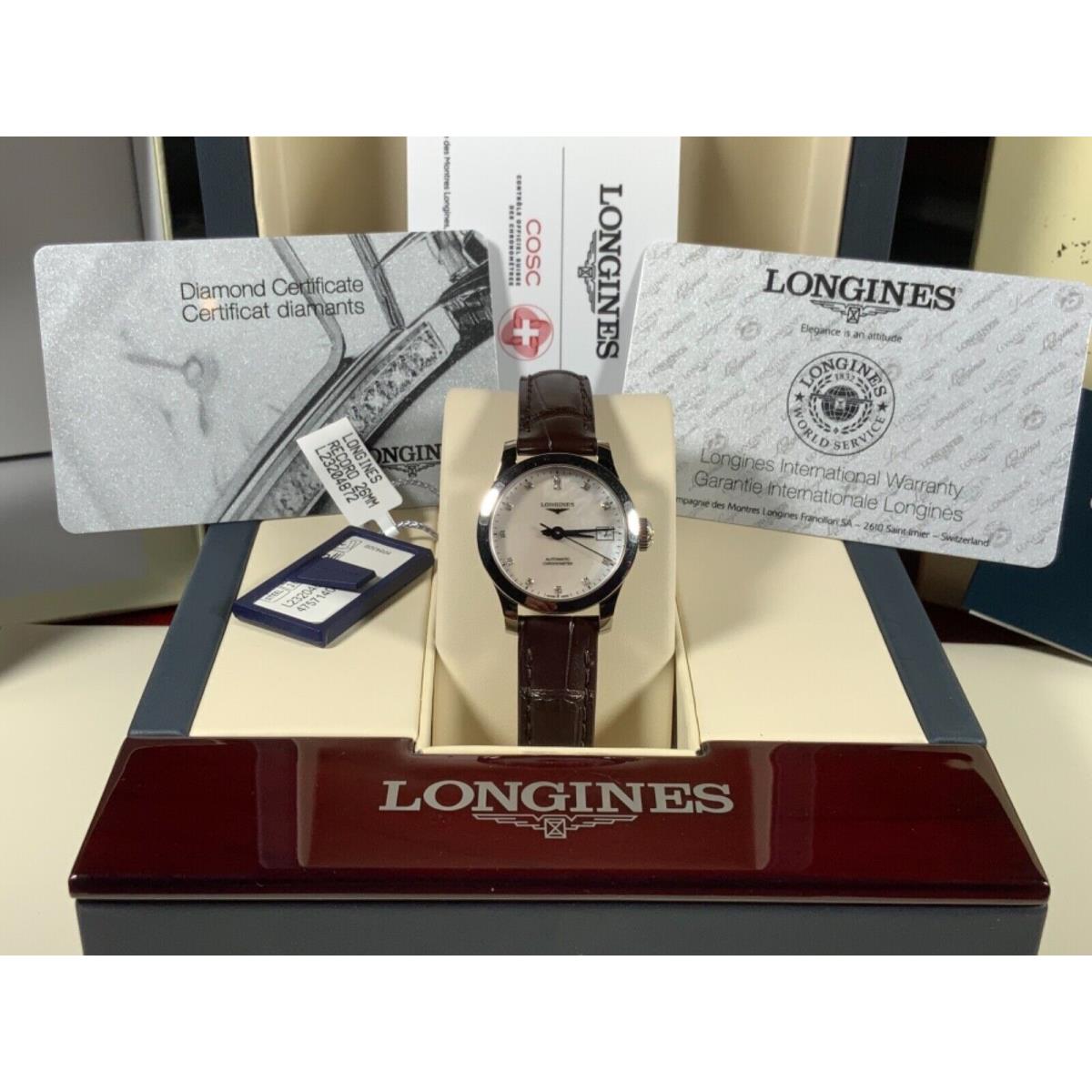 Longines Record Automatic Pearl Diamonds Dial Women`s Watch L23204872