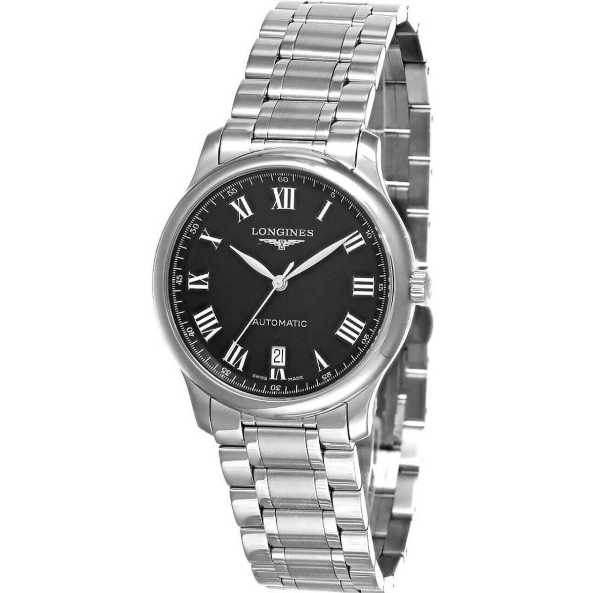 Longines Master Collection Automatic 38MM Men`s Watch L2.628.4.51.6 / L26284516 - Dial: Black, Band: Silver, Bezel: Silver