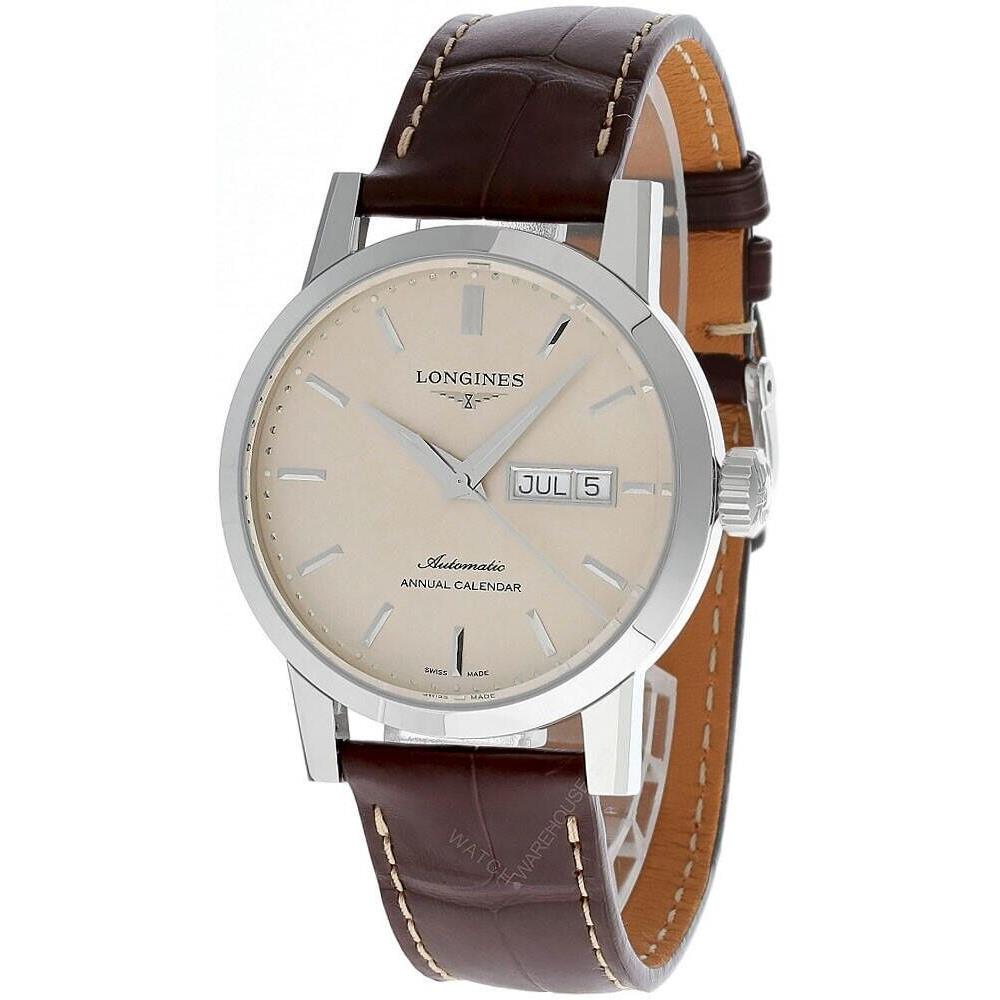 Longines 1832 Auto 40MM Beige Dial Leather Men`s Watch L4.827.4.92.2