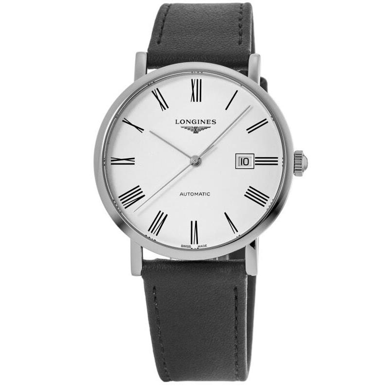 Longines Elegant Collection White Dial Leather Men`s Watch L4.911.4.11.2