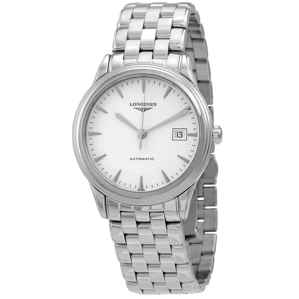 Longines Flagship Automatic White Dial Men`s Watch L4.974.4.12.6 - Dial: White, Band: Silver, Bezel: Silver