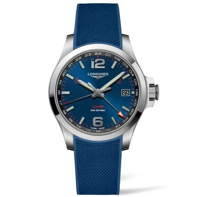 Longines Conquest V.h.p Gmt Blue Dial Men`s Watch