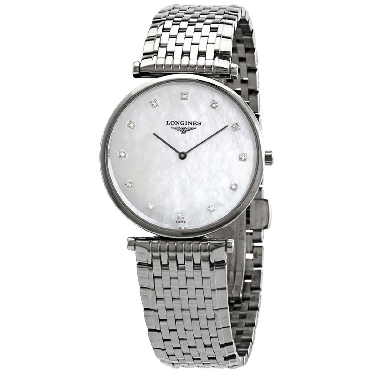 Longines La Grande Classique Stainless Steel Diamond Womens Watch L4.709.4.88.6 - Dial: White, Band: Silver