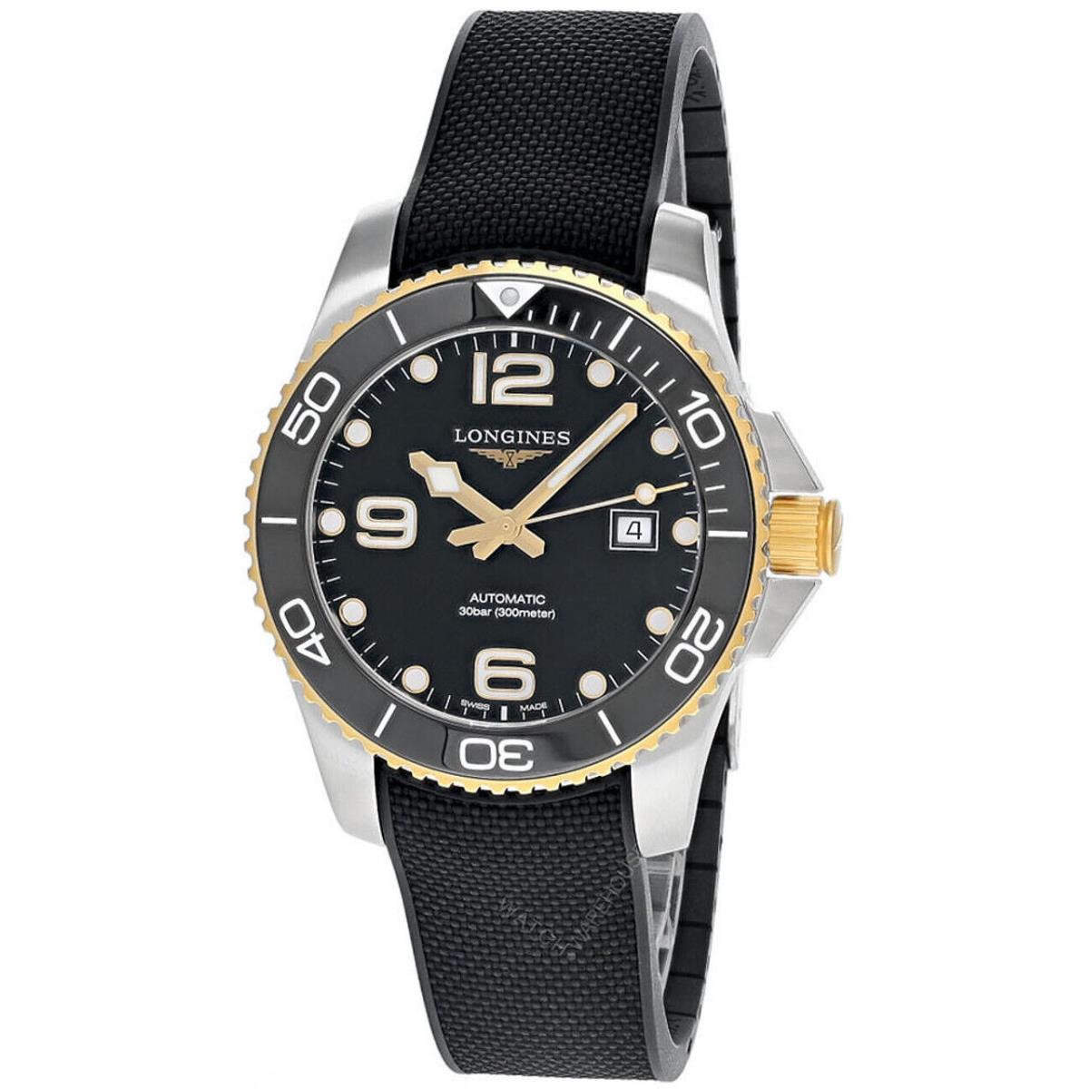 Longines Hydroconquest Auto 43MM Black Rubber Men`s Watch L3.782.3.56.9