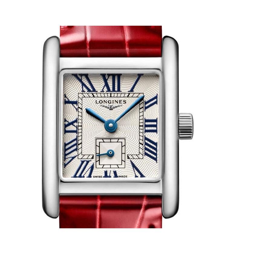 Longines Mini Dolcevita Silver Dial Red Strap 21.5mm L5.200.4.71.5