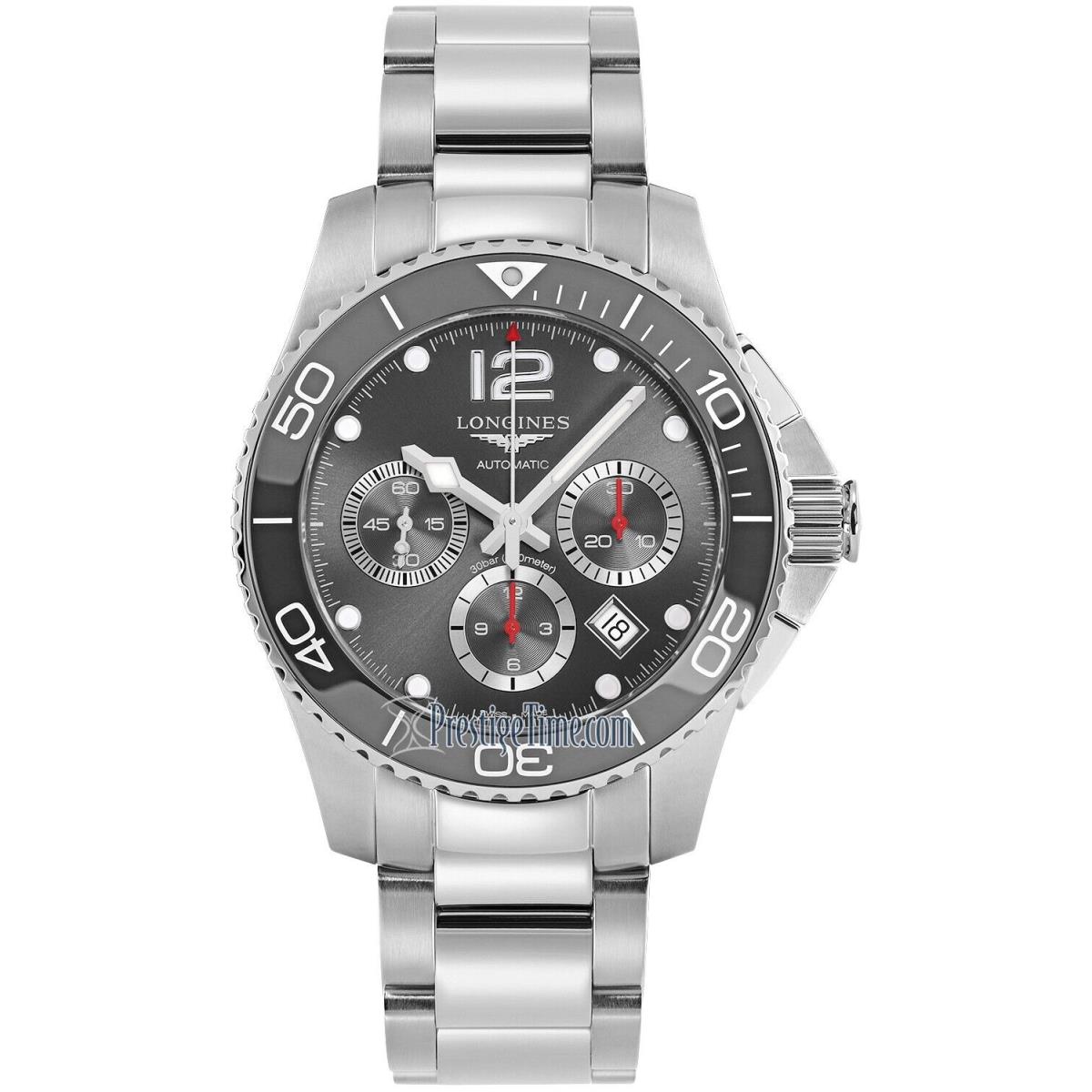 Longines Hydroconquest Automatic Chronograph 43mm L3.883.4.76.6 - Dial: Gry chrno, Bezel: S/S