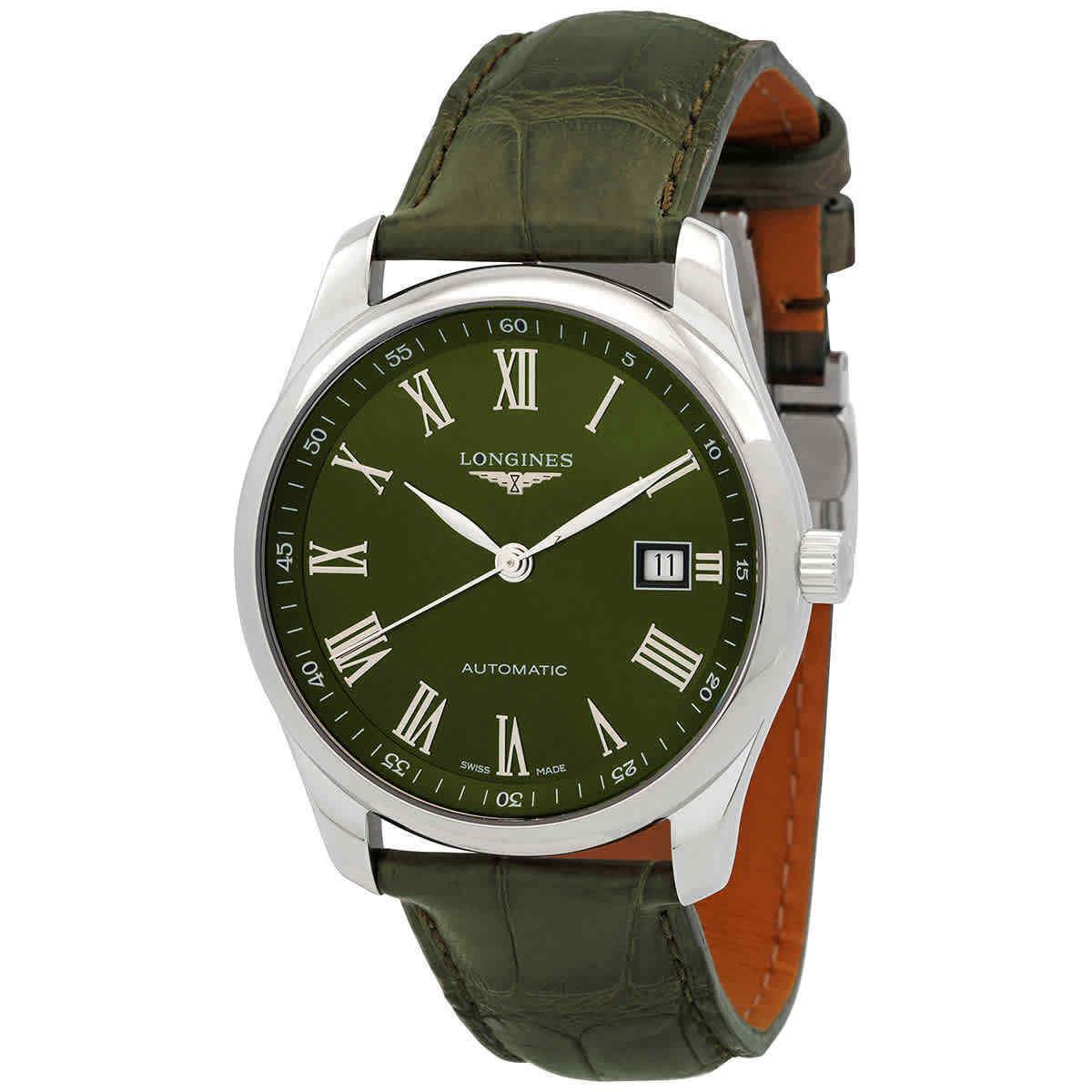 Longines Master Automatic Green Dial Men`s Watch L2.793.4.09.2 - Dial: Green, Band: Green, Bezel: Silver-tone