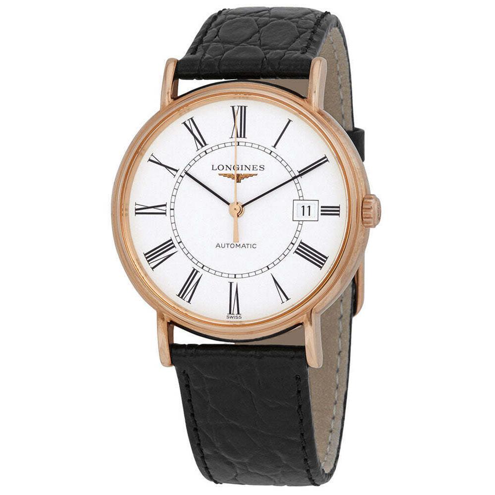 Longines Presence Automatic Rose Gold Pvd Leather Date Mens Watch L4.921.1.11.2