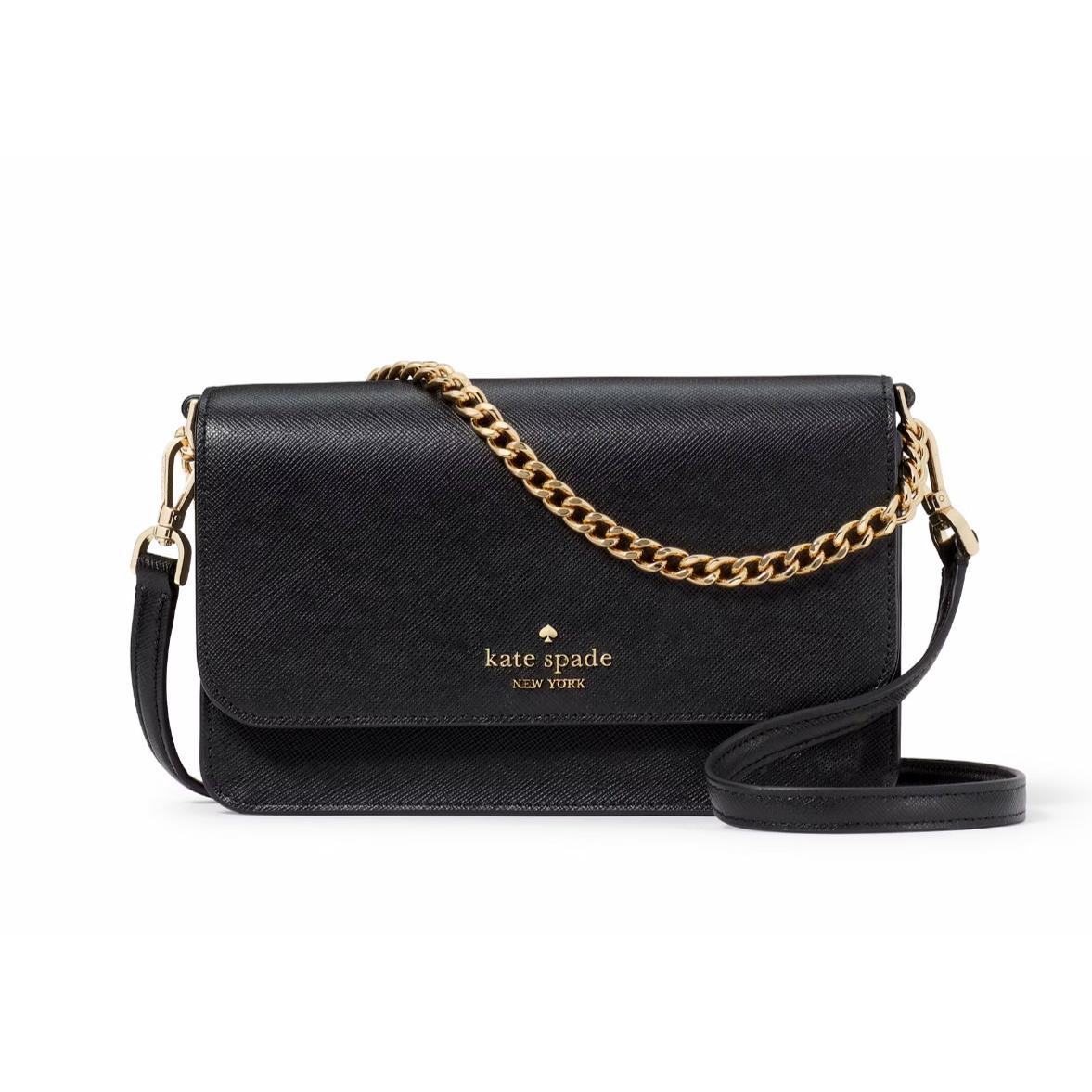 New Kate Spade Madison Small Flap Crossbody Saffiano Leather Black