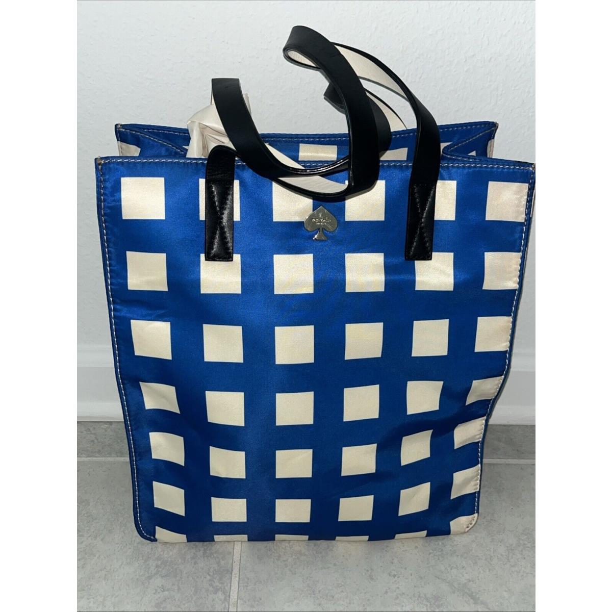 Kate Spade Royal Blue and Cream Plaid Bag. Alissa PXRU4045 Retail