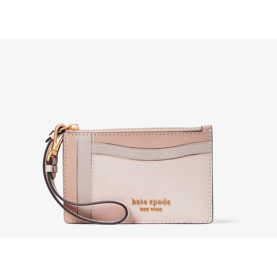 Kate Spade Morgan Colorblocked Card Case Wristlet Wallet - Pale Dogwood