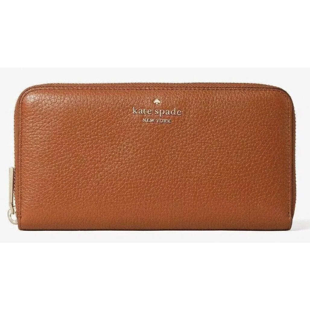 Kate Spade Leila Large Continental Womens Wallet Pebble Leather Warm Gingerbread