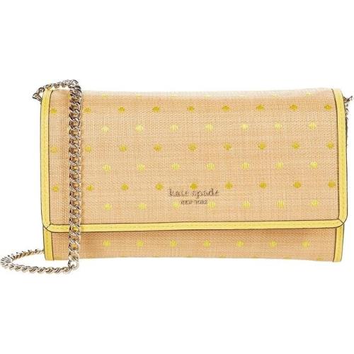 Kate Spade New York Roulette Raffia Dots Chain Clutch Crossbody Bag