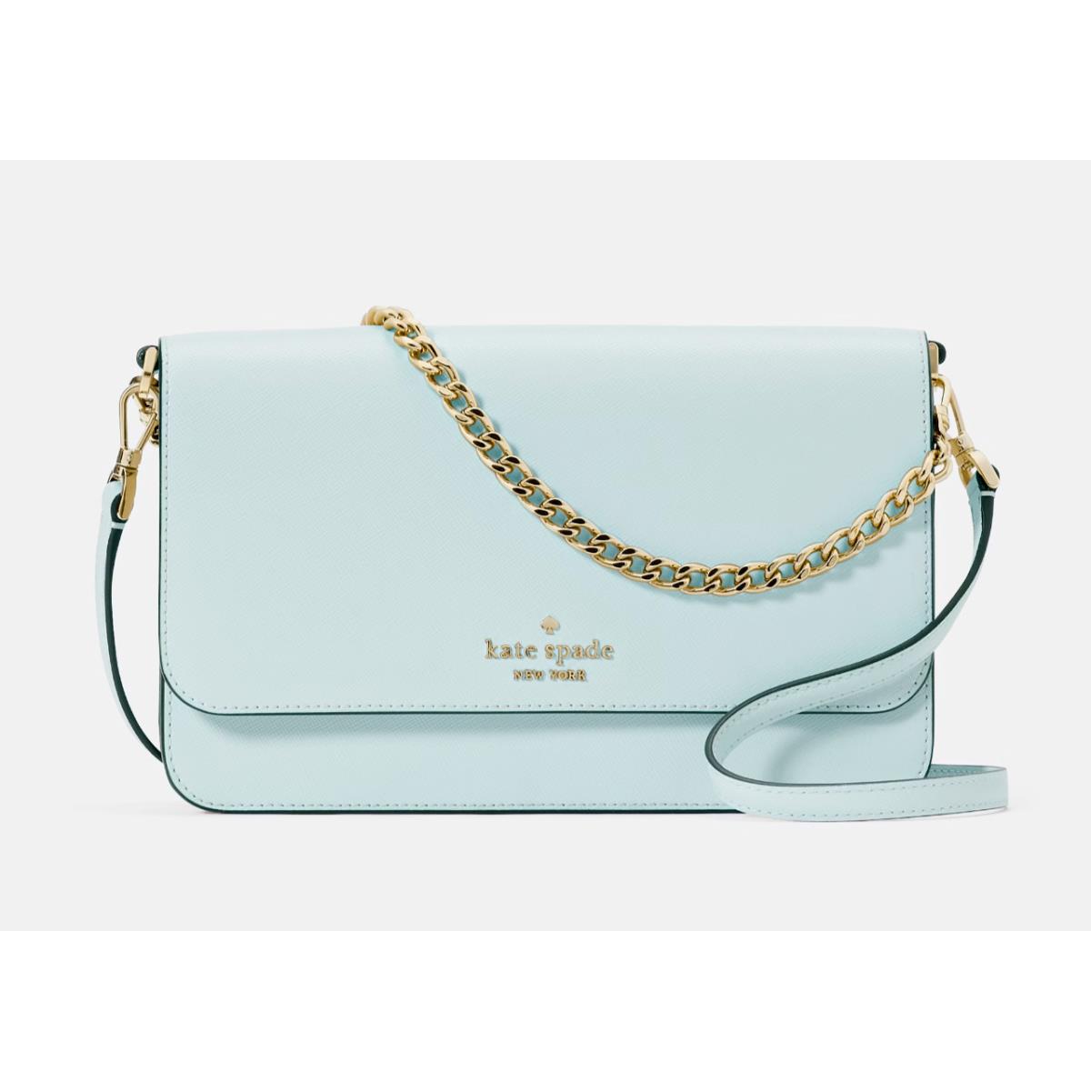 New Kate Spade Madison Medium Flap Convertible Crossbody Blue Glow