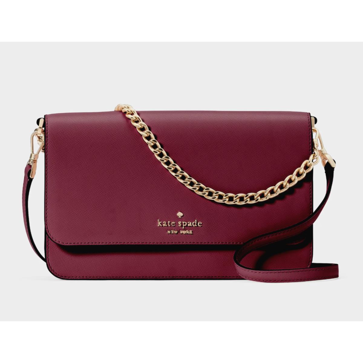 New Kate Spade Madison Medium Flap Convertible Crossbody Blackberry Preserve