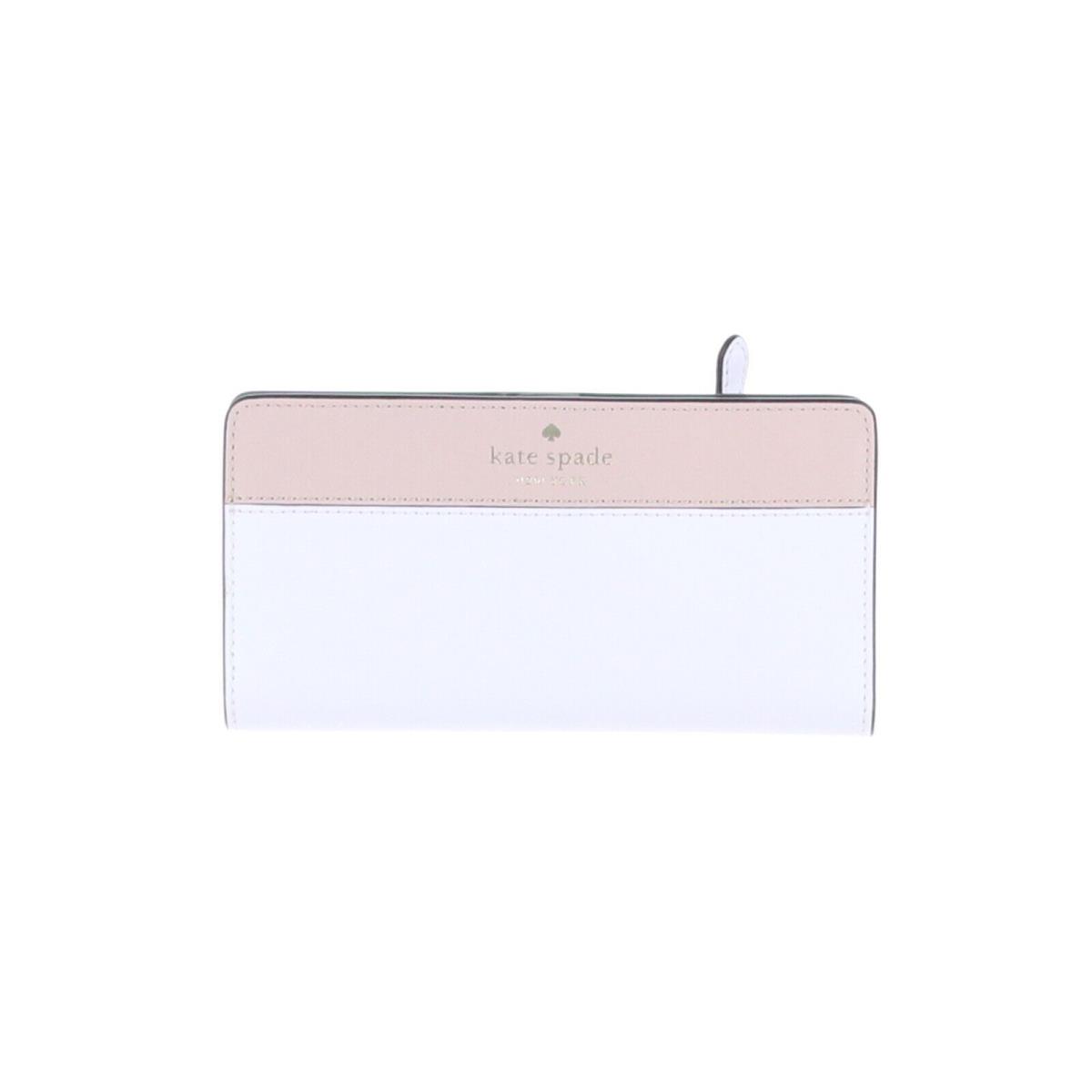 Kate Spade New York Schuyler Large Slim Bifold Wallet Zip White Dove Multi New