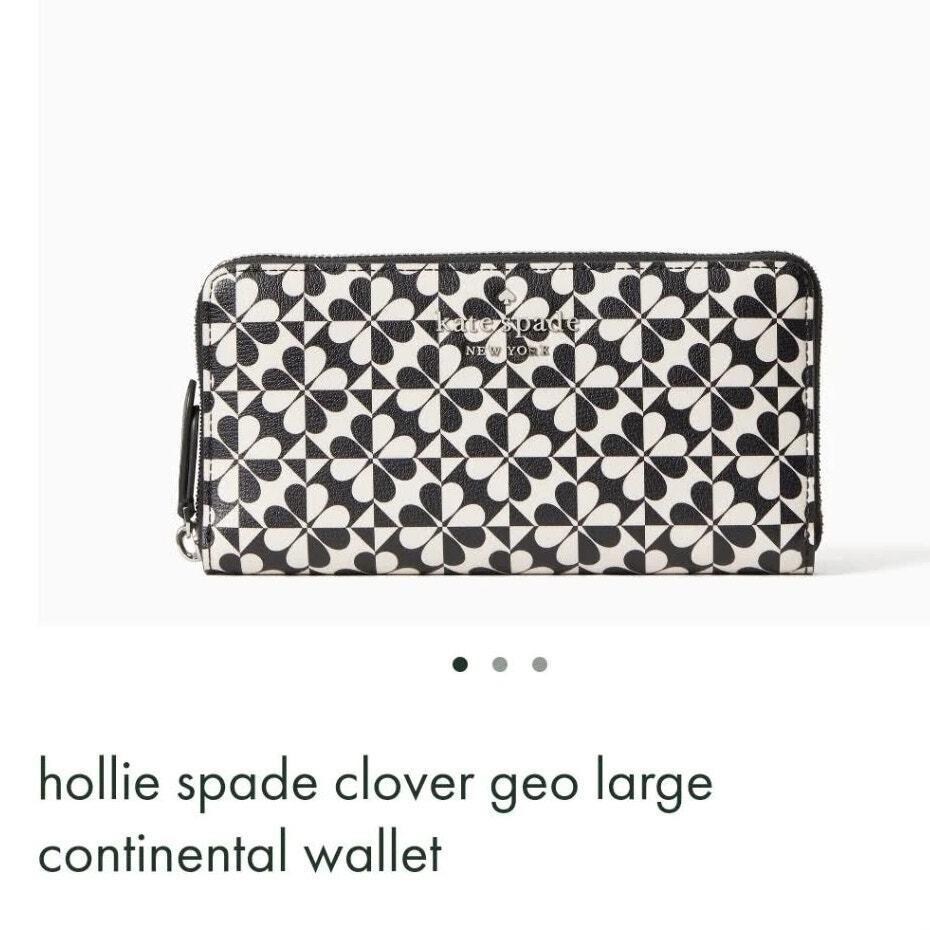 Kate Spade Women`s Long Wallet / Clutch Stacy Billfold Clover Geo