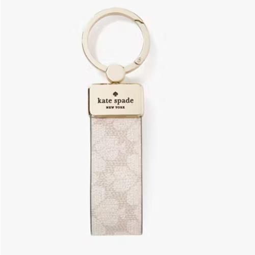 Kate Spade Signature Spade Flower Keyfob Bag Charm Dark Beige