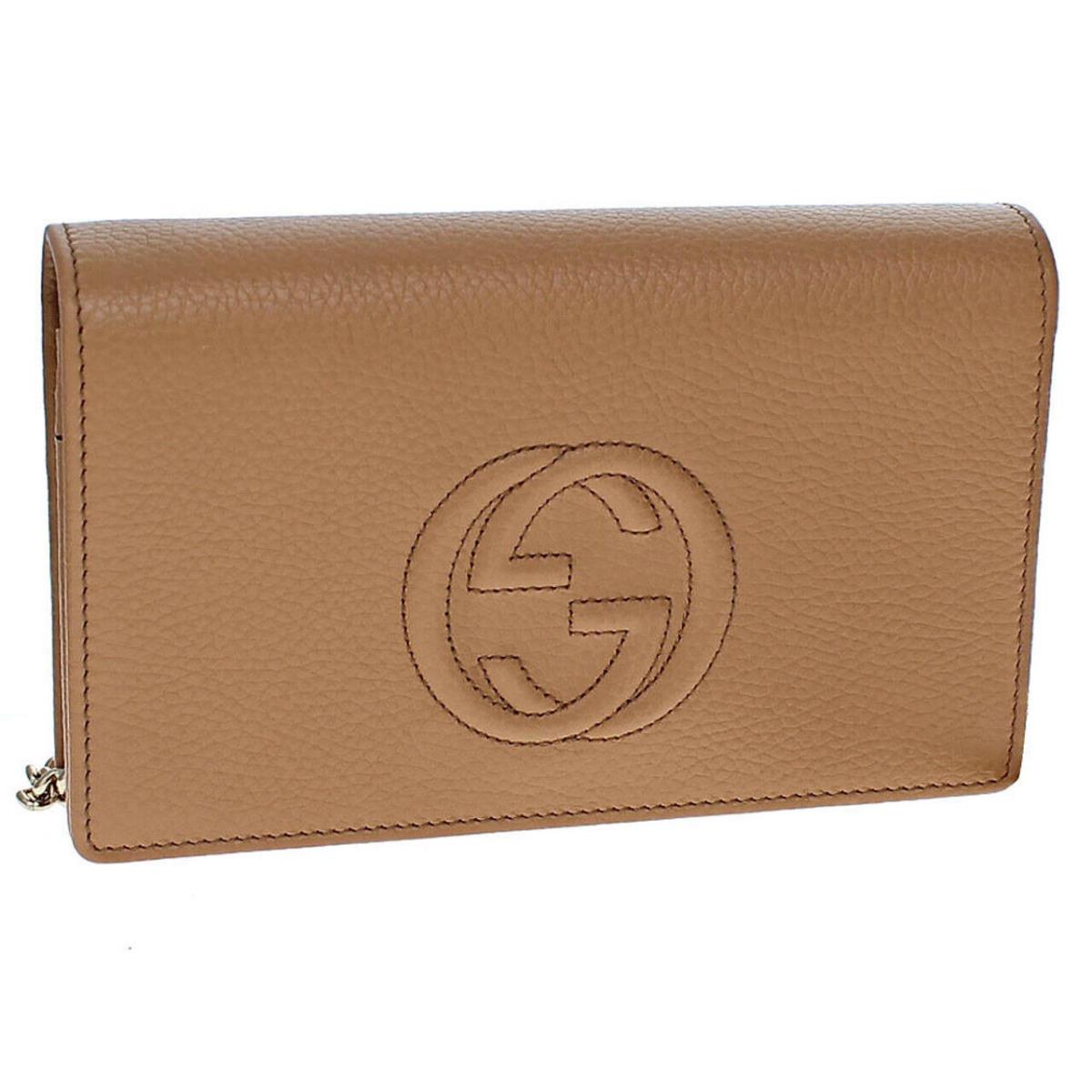 Gucci Wallet On Chain Beige Leather Crossbody Bag 598211 A7M0G 2754