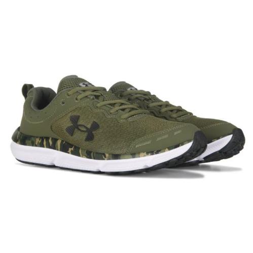 Under Armour Men`s Lightweight Cushioned Sneakers in Camo Green or Black Green