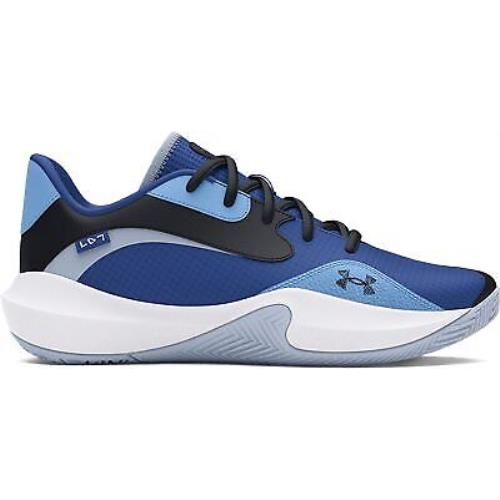 Under Armour Unisex UA Lockdown 7 Low Basketball Shoes Tech Blue/nimbus Blue/bla - TECH BLUE-NIMBUS BLUE-BLACK