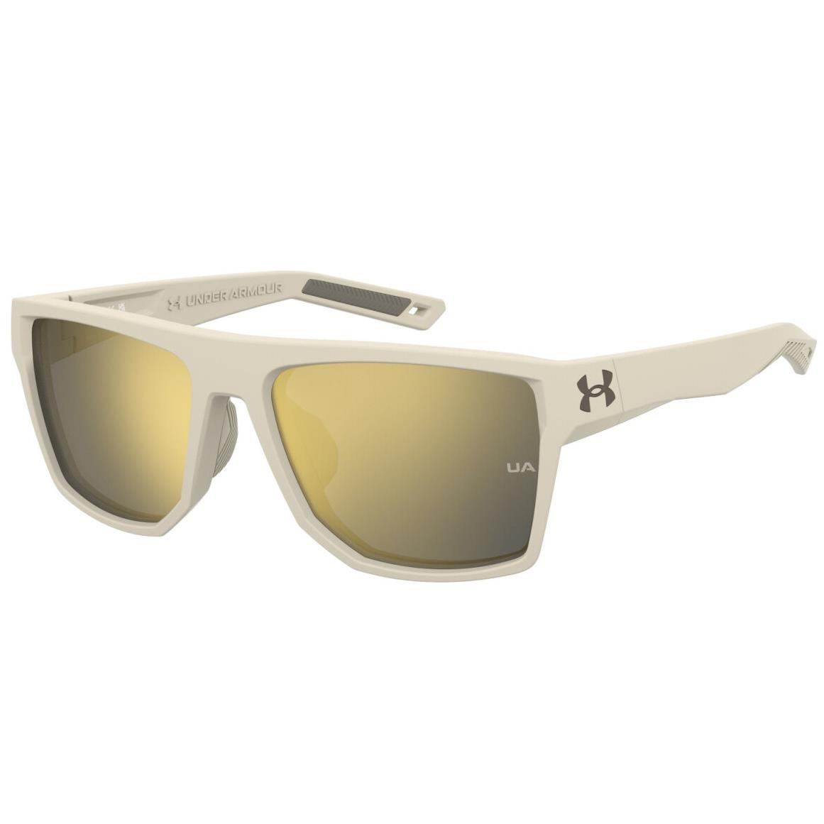 Under Armour UA Launch 2/G 3Y5 K1 Khaki/gold Mirrored Rectangle Men`s Sunglasses