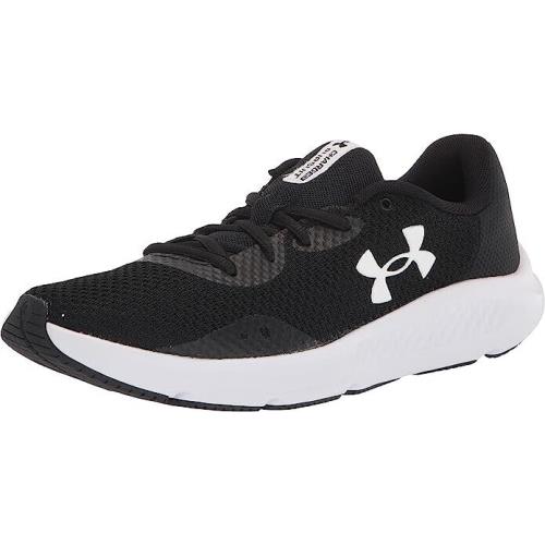 Under Armour Women`s Charged Pursuit 3 Running Shoe Black-black-white Size 8