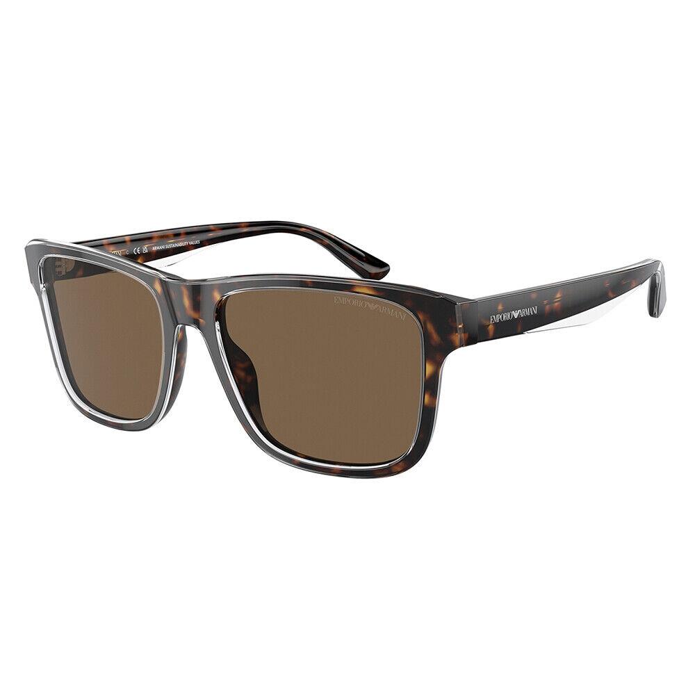 Emporio Armani EA 4208 605273 Shiny Havana/crystal Plastic Sunglasses Brown Lens