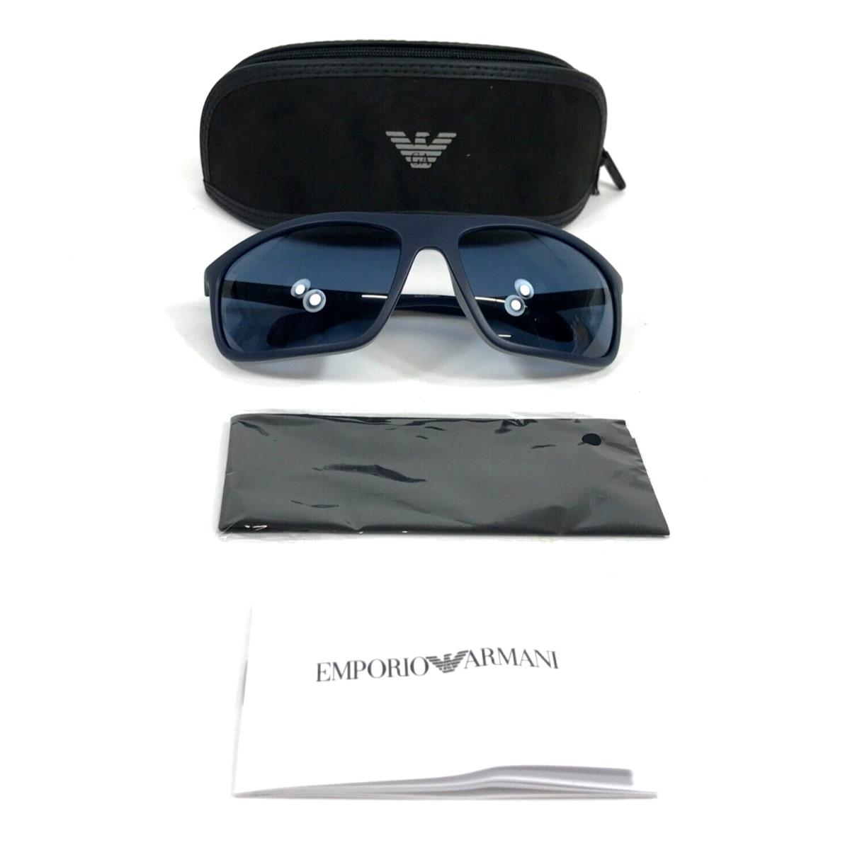 Emporio Armani Sunglasses EA4212U 5088/80 Matte Blue Rubber Grey with Dark Blue