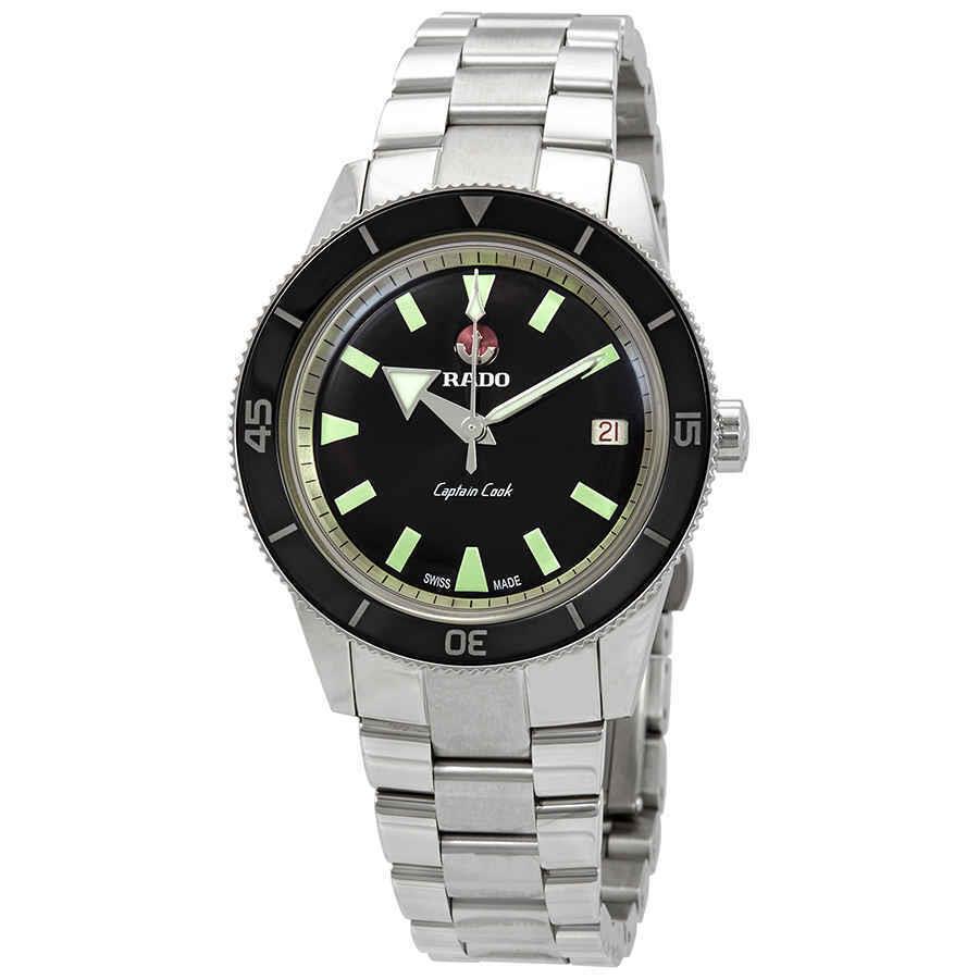 Rado Hyperchrome Captain Cook Automatic Black Dial Men`s Watch R32500153 - Dial: Black, Band: Silver, Bezel: Black