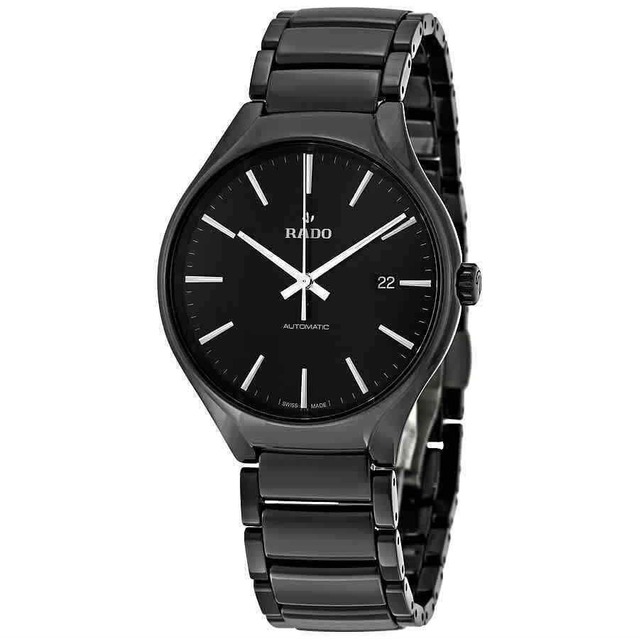 Rado True Automatic Black Dial Black Ceramic Men`s Watch R27056152