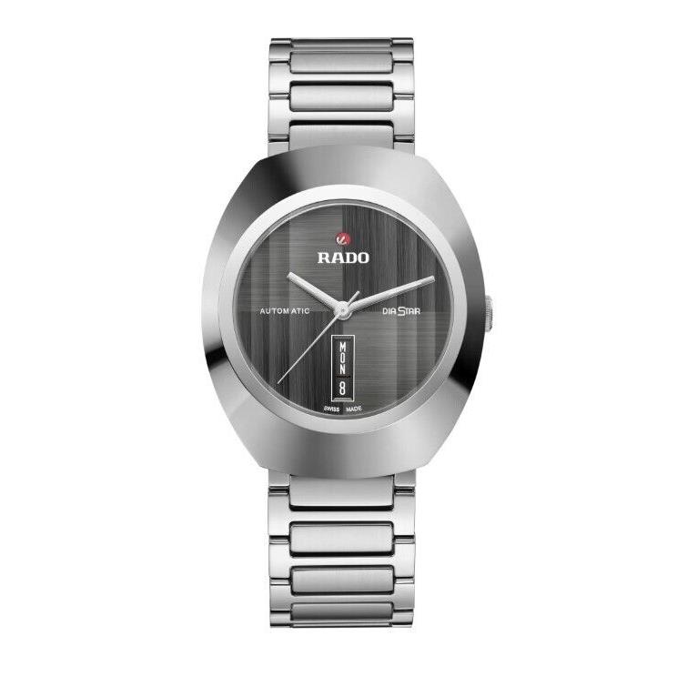 Rado Diastar Ceramos/stainless Steel Grey Dial Unisex Watch R12160103 - Dial: Dark Grey, Band: Grey, Bezel: Grey