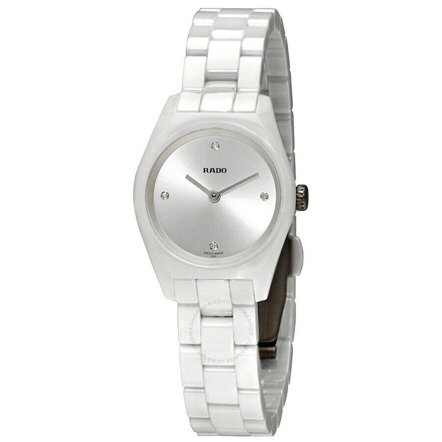 Rado R31509702 Specchio Diamond Silver Dial Ceramos Band Ladies Watch 150