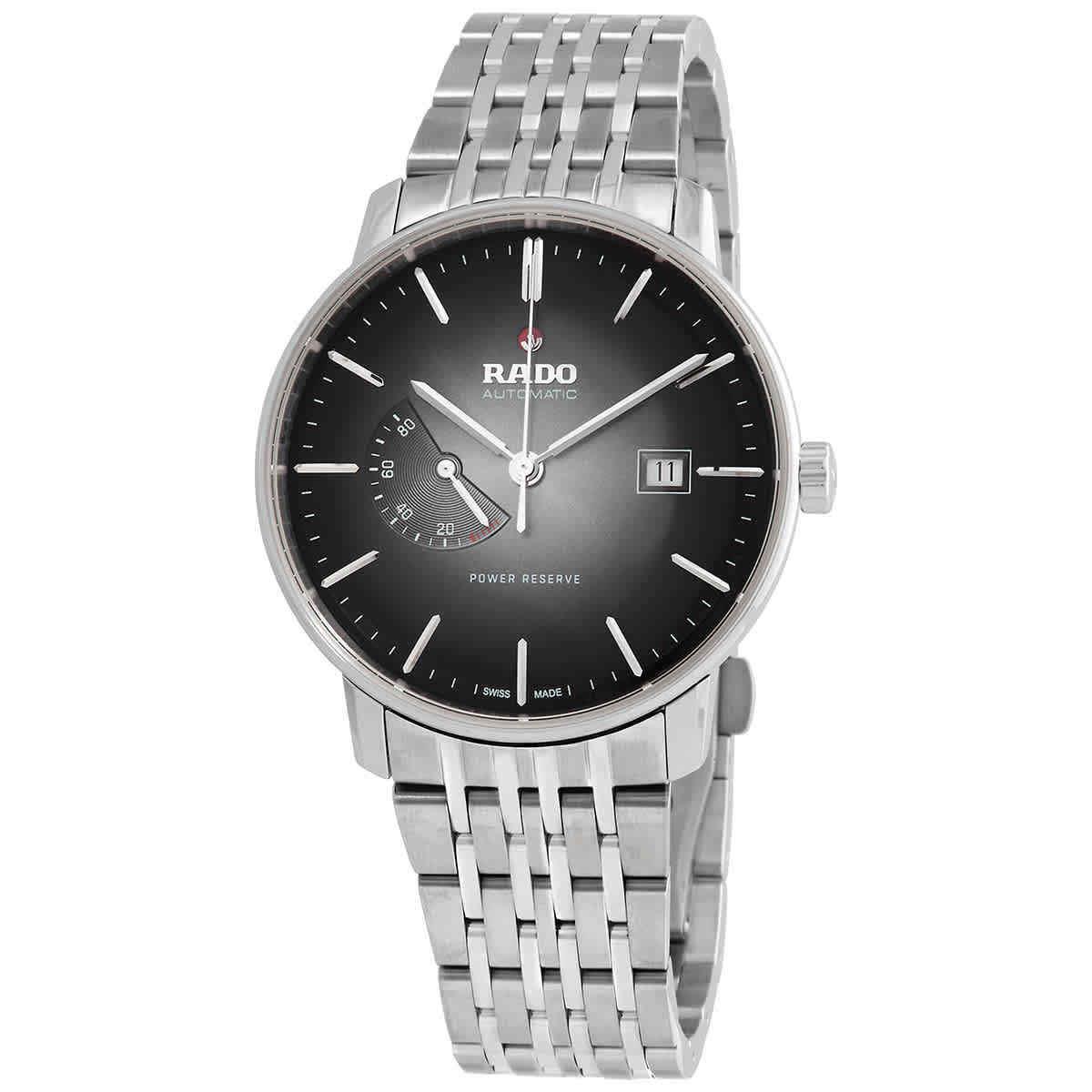 Rado Coupole Classic Automatic Black Dial Men`s Watch R22878163 - Dial: Black, Band: Silver-tone, Bezel: Silver-tone