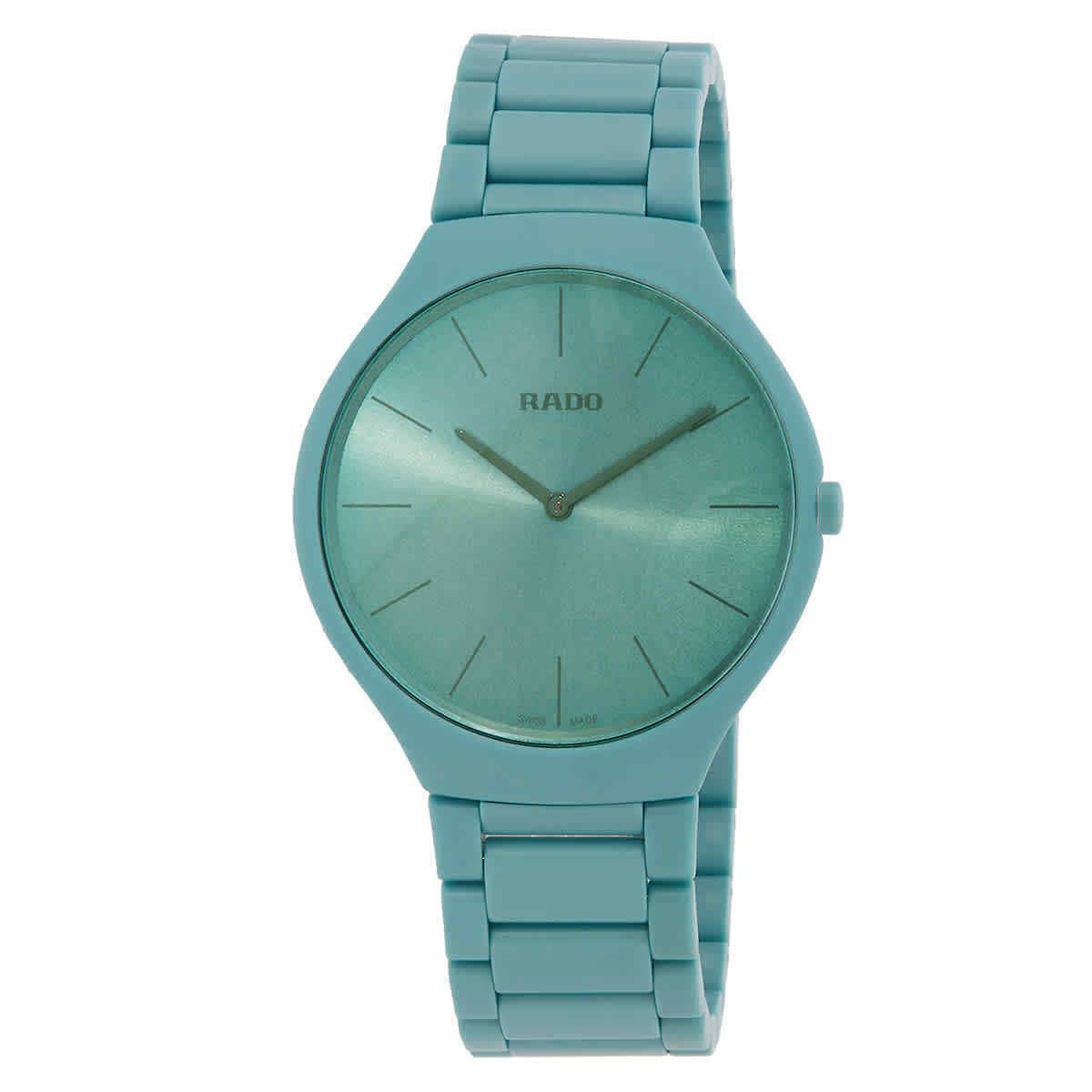 Rado True Thinline Quartz Green Dial Men`s Watch R27096662